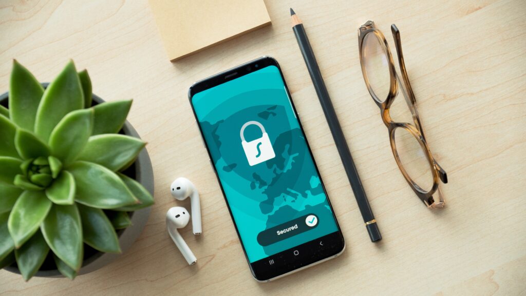 a mobile phone showing a lock representing privacy