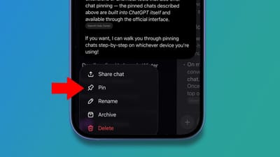 ChatGPT Adds Pinning Feature for Conversations